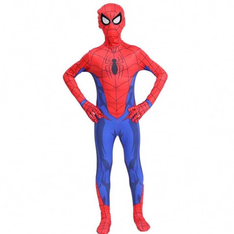 Classic Hot-Sale Halloween Party Kids&adult TV&movie Superhero Cosplay Anime Jumpsuit Spiderman indoor kleding Kostuum met masker