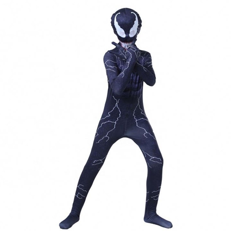 Custom Carnival Cosplay Fancy Superhero Jumpsuit Venom Kostuums met spieren voor jongens