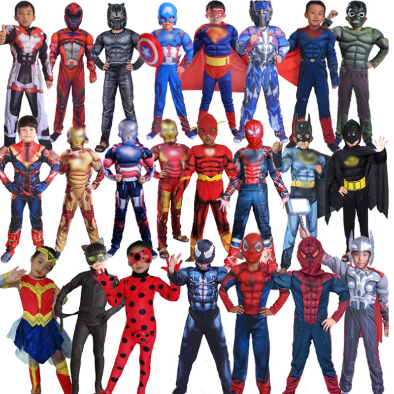 Multi -soorten Halloween -kostuum kinderen jumpsuit cosplay kostuum