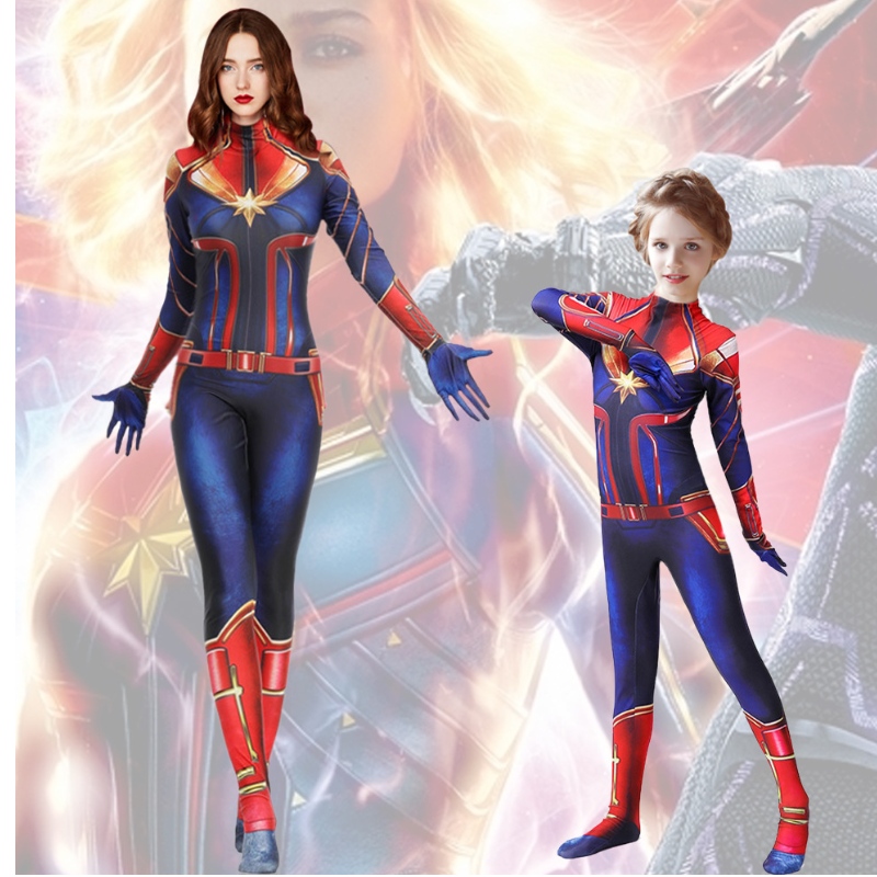 De kapitein Marvel Hero Hero -pantia van vrouwen voor vrouwen, show jumpsuit podium cosplay kostuums