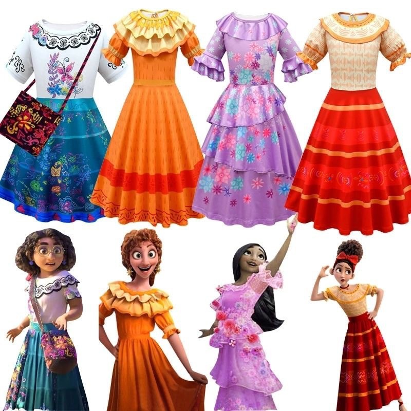 2022 Princess Encanto Mirabel Kostuum Dress Party Birthday Cosplay Fancy Encanto -jurk voor kinderen
