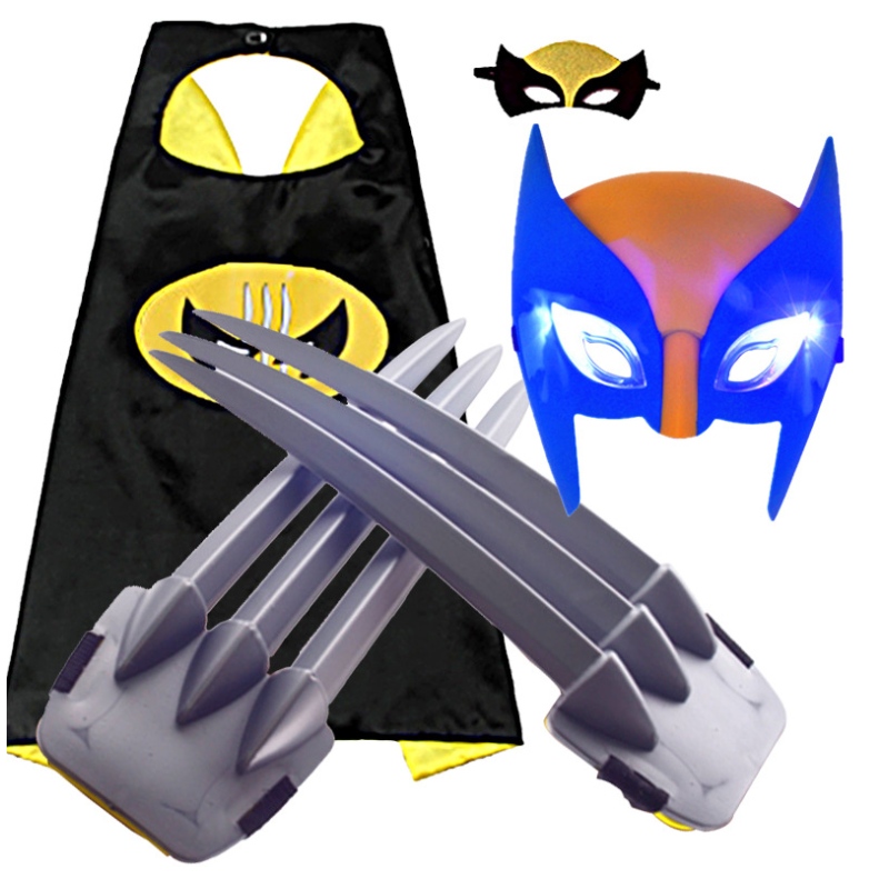 Wolverine Plastic Claw Facepiece mantel wapen Halloween Cosplay Party Toys