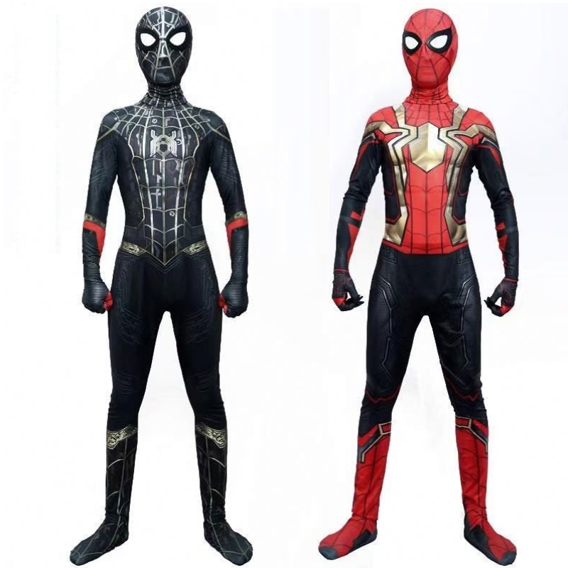 Spider Man Spiderman Kostuum Fancy Jumpsuit Volwassene en kinderen Halloween Cosplay Kostuum Red Black Spandex 3D Cosplay Clothing