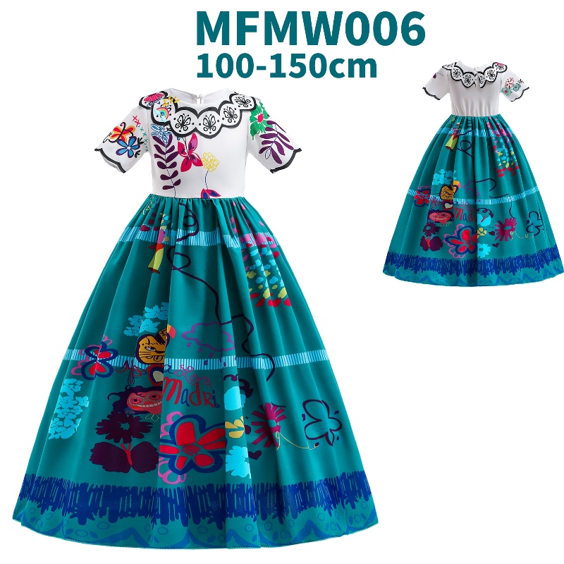 Baige carnaval mirabel isabela paarse meisje jurk encanto kinderen cosplay kostuum