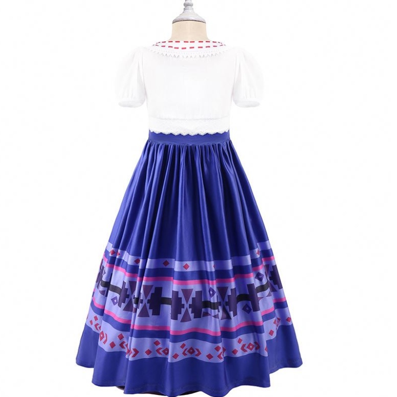 Baige Encanto Blue Lusia Mirabel Isabela Cosplay Kostuum Korte mouwen Theme Party Kostuum MFMW010