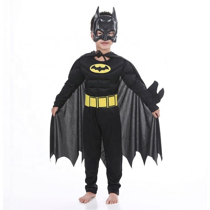 Halloween Masquerade Black Bat Muscle Kids Superhero kostuums The Bat Man Costumes met mantelmasker
