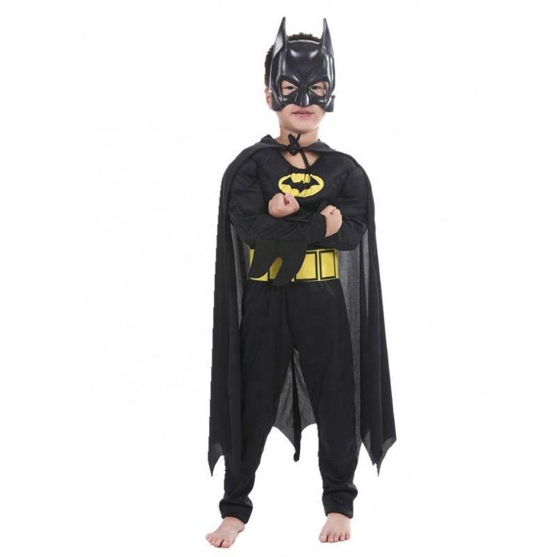 Halloween Masquerade Black Bat Muscle Kids Superhero kostuums The Bat Man Costumes met mantelmasker