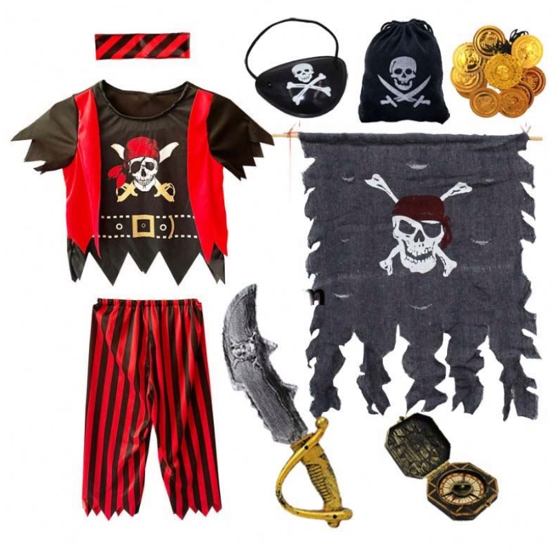 Halloween Role Play Dress Up Set Boys Kids Pirate Costume met Eyepatch Pirate Cutlas DGHC-079