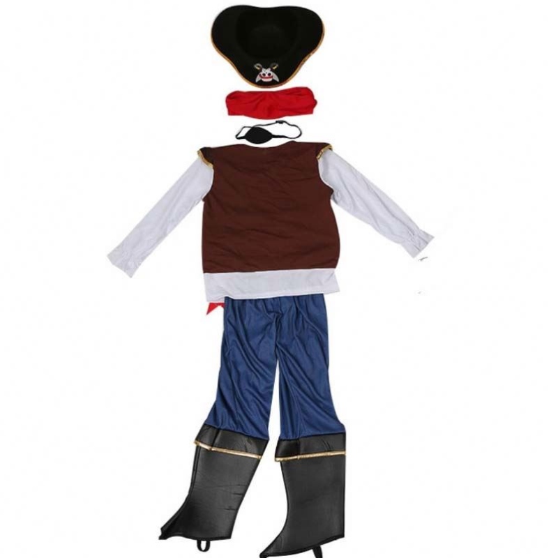 Deluxe Halloween Cosplay Set Kids Boys Pirate-kostuum voor kinderen met HAT DGHC-080