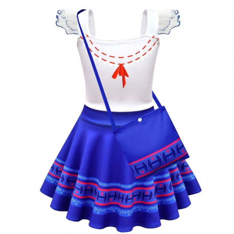 Baige kinderen meisjes encanto mirabel cosplay kostuum carnaval Halloween prinses feestjurk