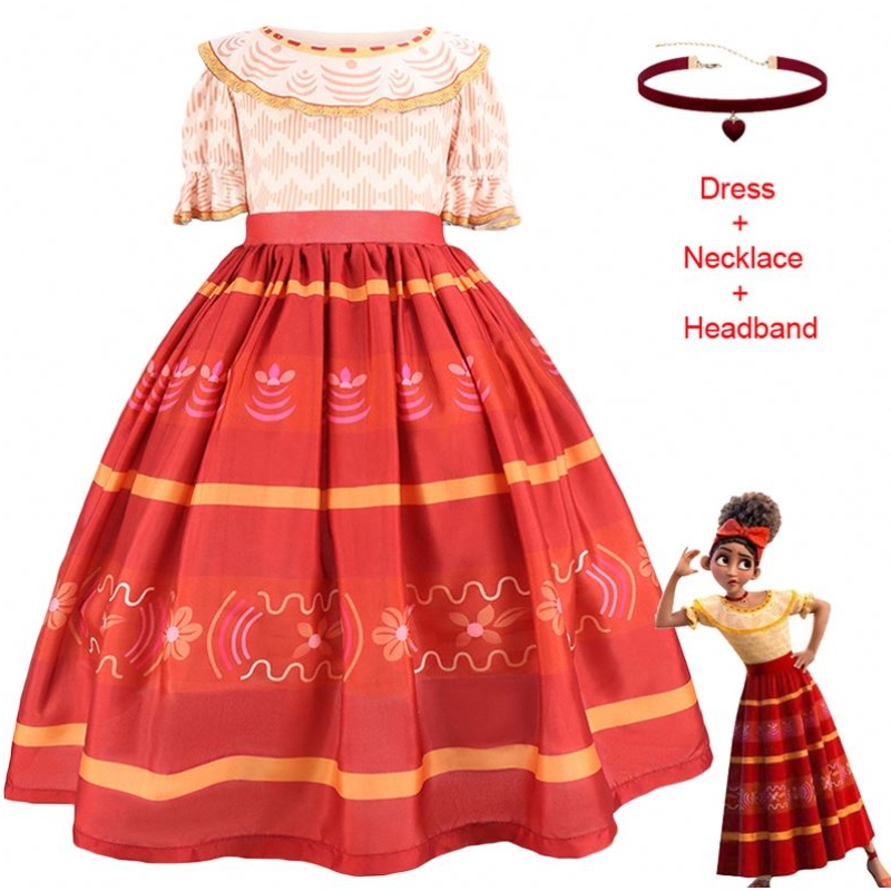 Baige kinderen prinses jurk kinderen verjaardagsfeestje meisje encanto mirabel cosplay tv&film kostuums dolors jurk