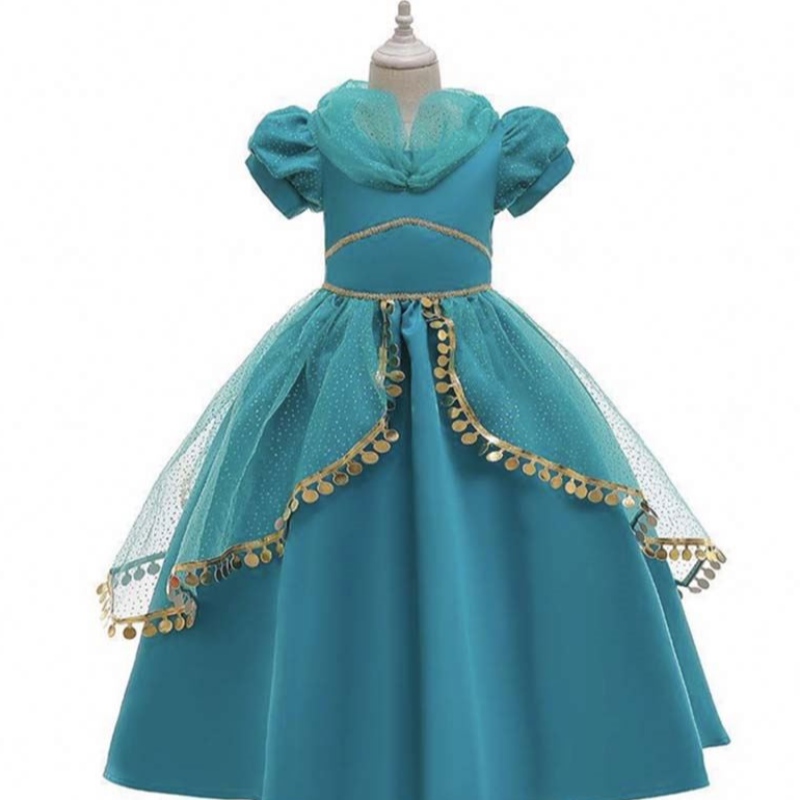 Halloween Little Girls Jasmine Princess Jurk Aladdin Cosplay Princess Jasmine voor 2-10 jaar HCAL-004
