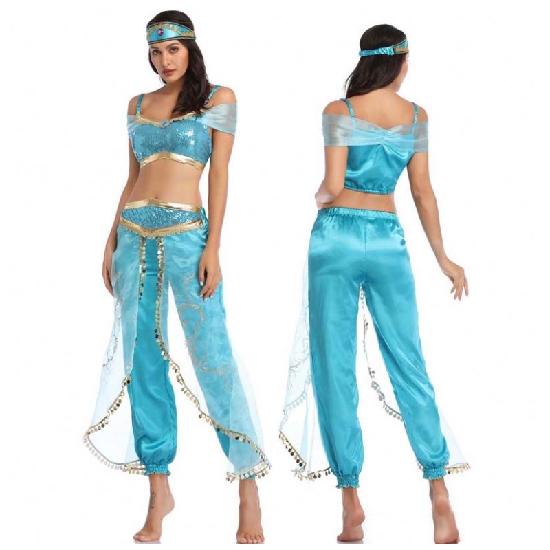 Hot Sales Halloween-outfit Aladdin Magic Lamp Princess Jasmine Adult HCAL-012