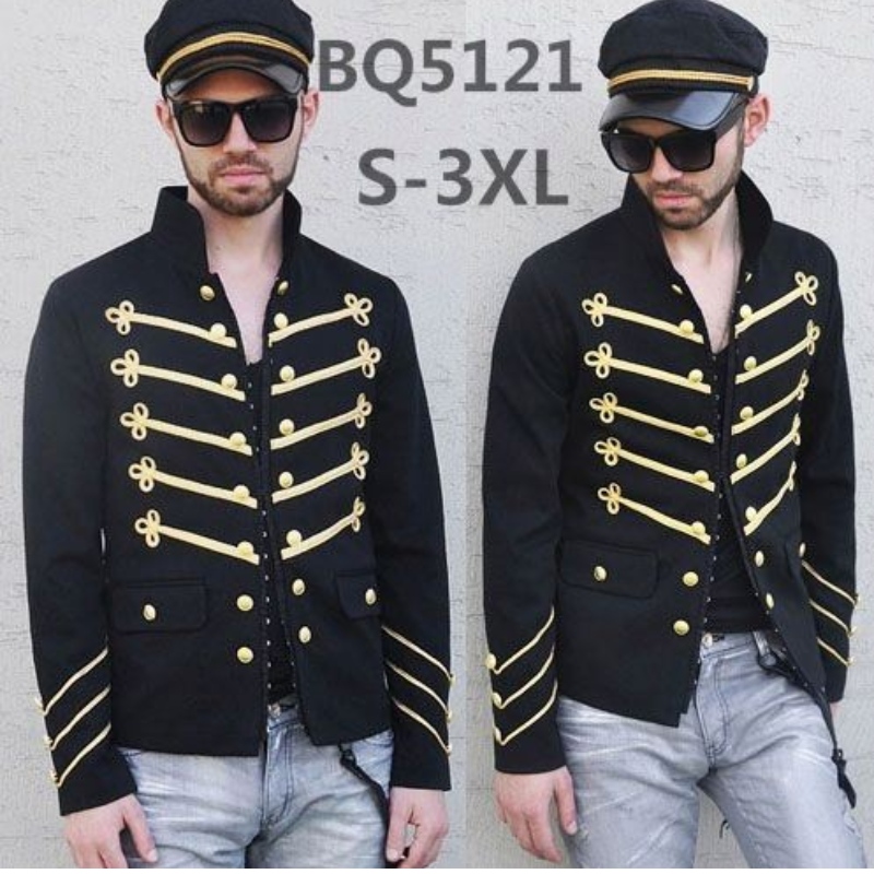 Grensoverschrijdende 2022 Amazon New Fashion Stand Collar Men's Double Breasted Early Breasted Early Spring Long Sleeve kostuums