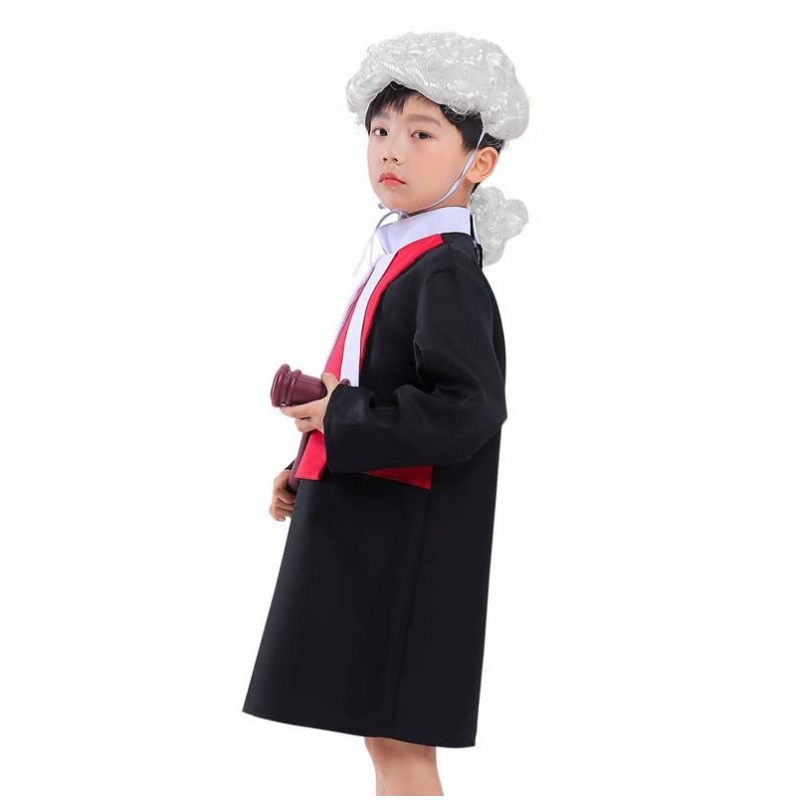 Halloween Kids Performance Cosplay Coats Kindergarten Beroep Judge Rechten Stage Party Dress Children Lawyer Costume HCBC-007