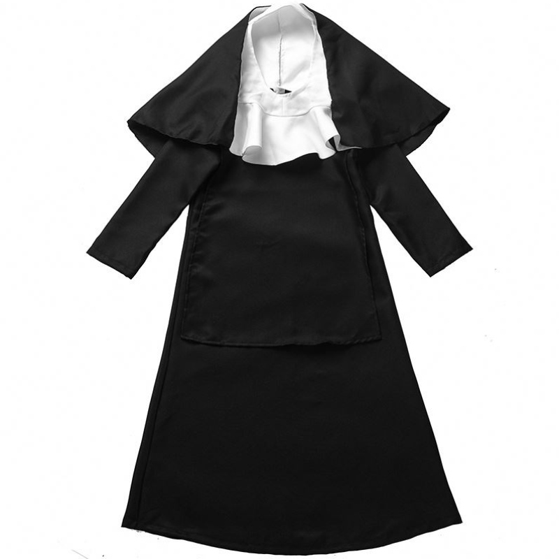 Halloween Masquerade Cosplay Jezus Kostuum Maria Black Nun Robes Halloween Priest Costume HCBC-009