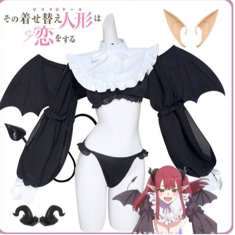 Ecowalson anime Rizu Kyun Cosplay Kostuum My Dress Up Darling Cosplay Kitagawa Marin Bikini Cosplay Kostuum Kuroe Shizuku Wig