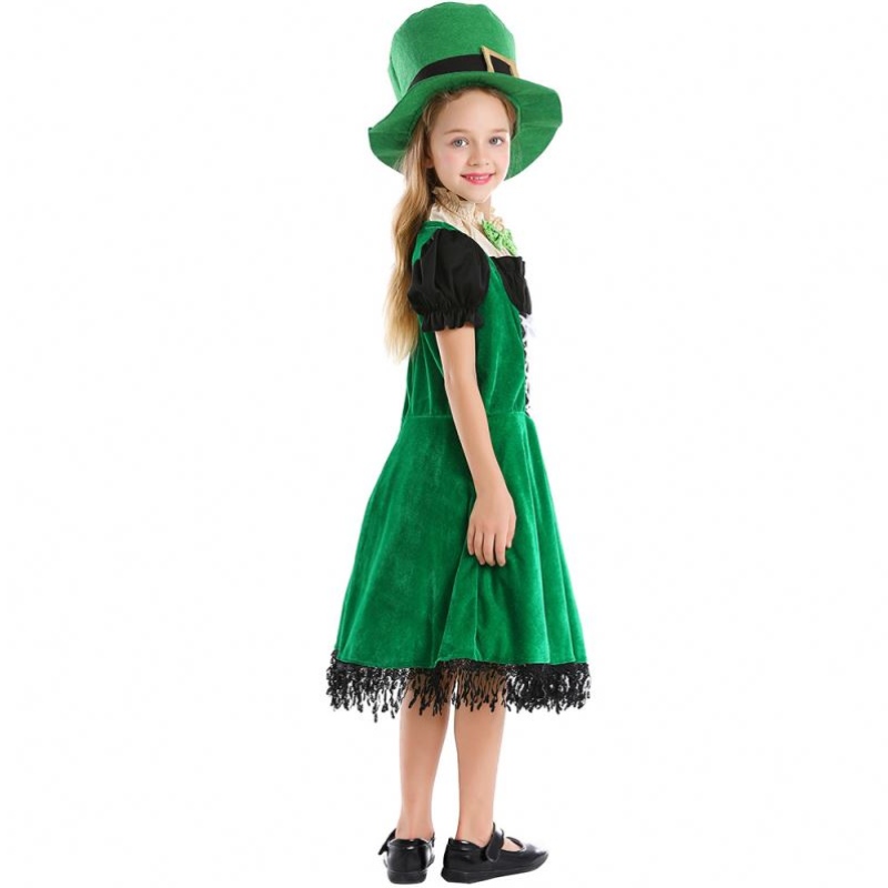 Hoogwaardige elfkinderen cosplay fancy party jurk carnaval kabouter leprechaun St. Patrick \\'s Day Halloween cosplay kostuum