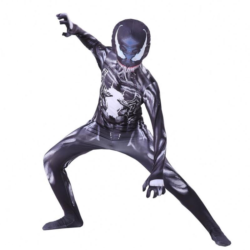 NIEUW VENOM KOSTUUM KIDS PAKKEN JUMPSUS BODS SYMBIOTE Spiderman Costumes Superheros Cosplay Halloween -kostuums voor volwassene