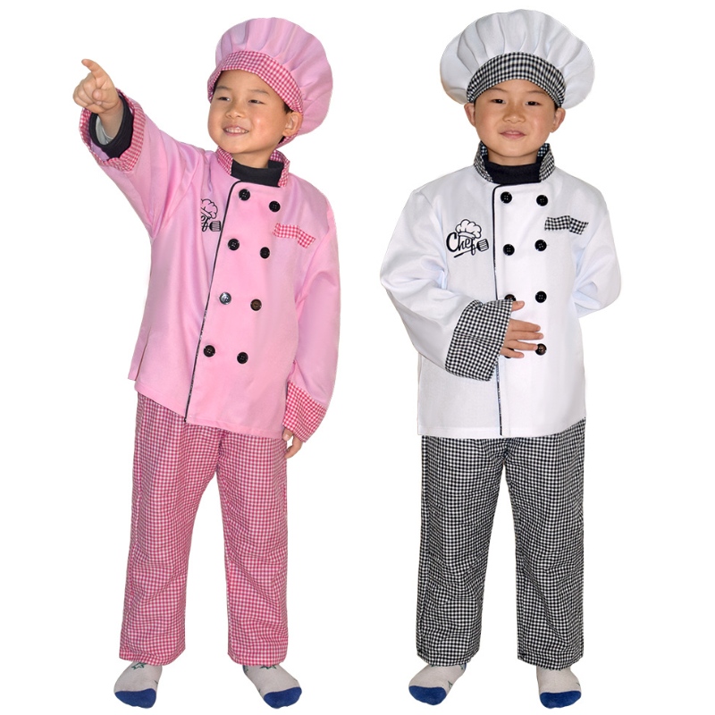 Nieuwe stijl Kids Chef Kostuum Halloween Party Cosplay Clothing Role Play Girl \\ 's and Boy \\'s Chef Apron Costume