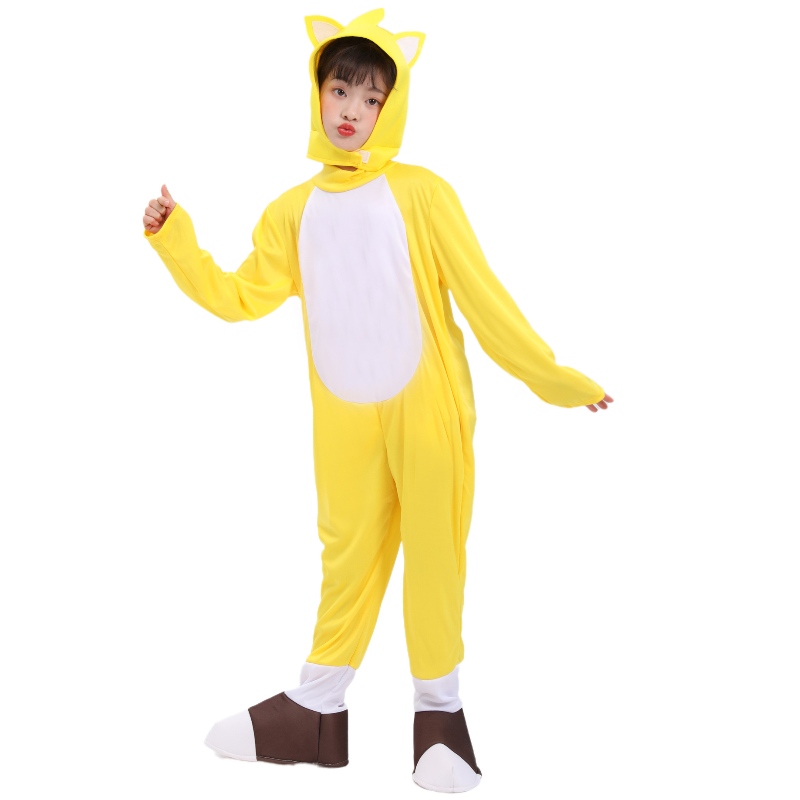 Groothandel Halloween Yellow Fox Tarrs Supersonic Boy -kostuum Hedgehog Sonic Suits Cosplay kostuum voor kinderen