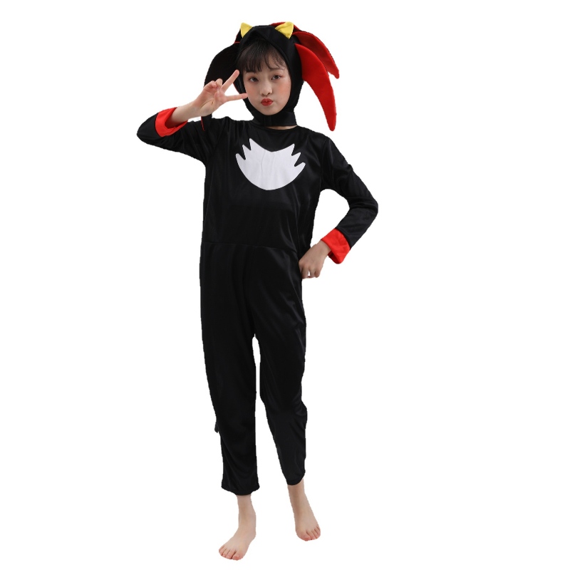Heet verkopen Supersonic Kid Super Black Sonic Black Shadow Chartume voor Halloween