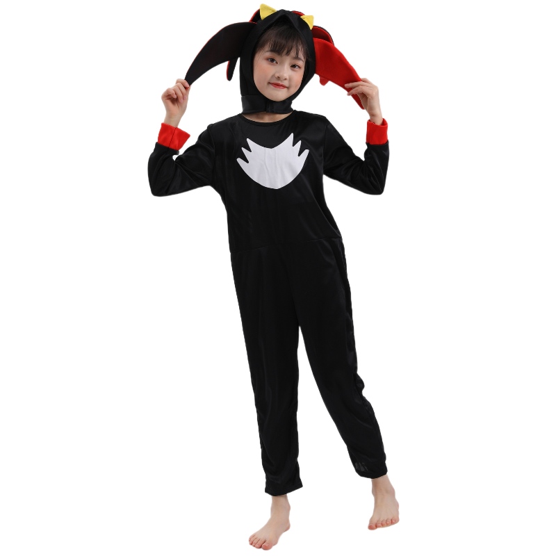 Heet verkopen Supersonic Kid Super Black Sonic Black Shadow Chartume voor Halloween