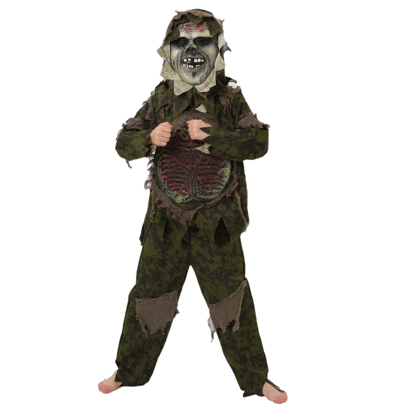 Kid \\ 's Halloween Zombie Costume Cosplay Coy Monster Costume Horror Mask Zombie Kleding