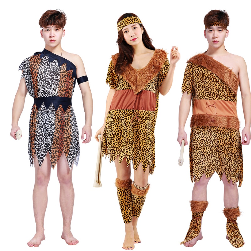 Hot Sale volwassen Halloween Cosplay African Primitive Wild Man Costume Children \\'s Indian Savages Performance Costume