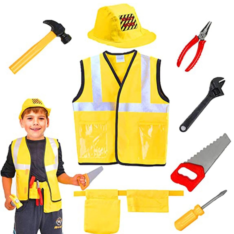 Kids Engineer Role Veterinary Costume Children's Professional Experience Play Halloween Costume with Props