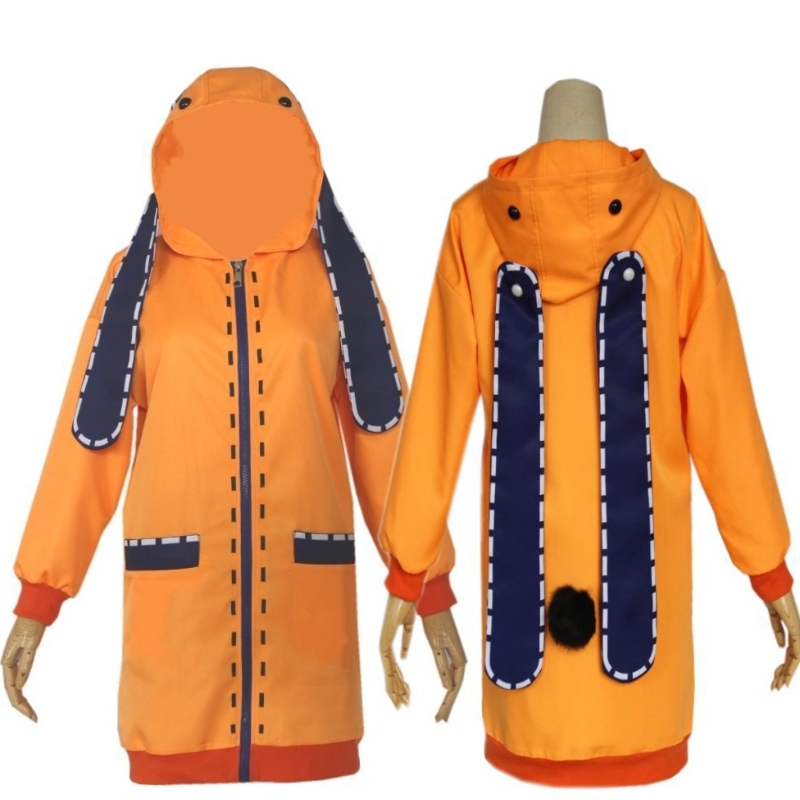 Schattige oranje konijnjacht anime cosplay kostuum dames meisje hoodie