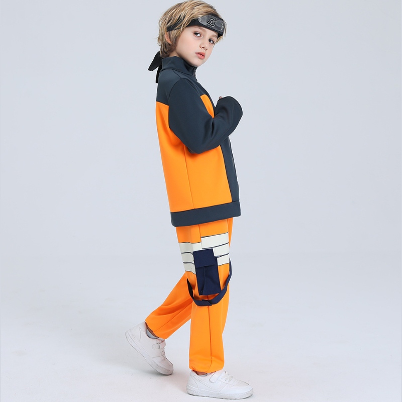 Klaar om te verzenden Fast Dispatch Kid jongens Halloween Anime Uzumaki Cosplay Kostuum Zipper Up Jackets Pants Full Outfit Set