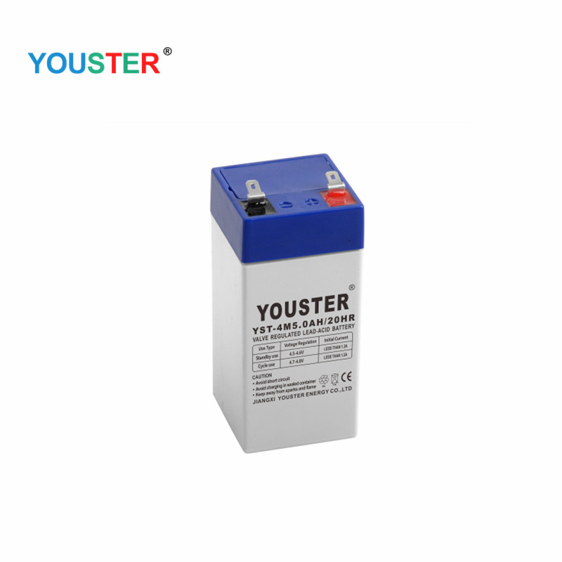 Youster oplaadbare kleine afgesloten loodzuurbatterij 4V 5AH 20HR voornoodlicht/alarmsysteem