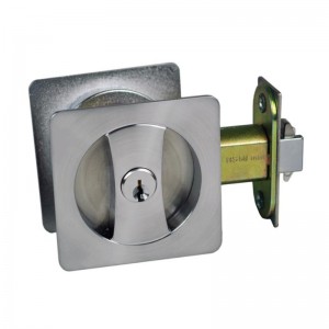 1601 Hedendaags ingang Square Pocket Lock, Silver Pocket Deur Slot met sleutel, schuifdeurslot