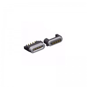 Magnetische elektrische connector met laad- en transmissiesignaal