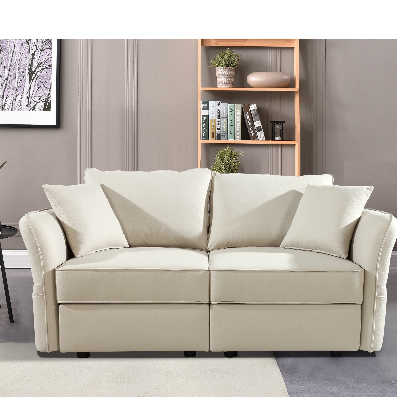 Faux lederen sectionele loveseat woonkamer sofa set met opbergtas