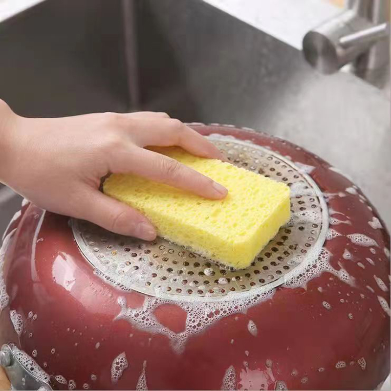 Cellulose spons vierkante gecomprimeerde afwasspons voor keuken gecomprimeerde natuurlijke cellulose keukensponzen