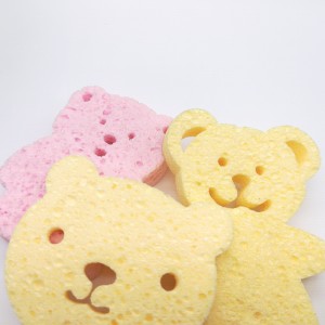 Kleine beervorm reinigende spons Magic bading spons Cellulose spons biologisch afbreekbaar