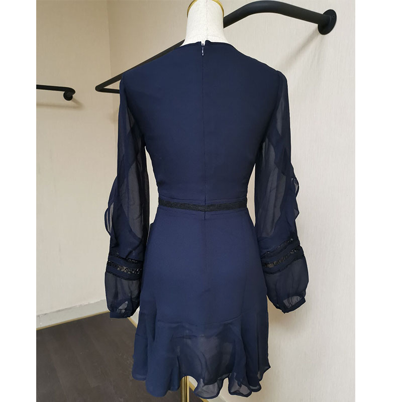 Mode groothandel Franse zachte bloemzoom dames jurk voor vrouwen kleding elegante custom chiffon casual jurken vrouwen
