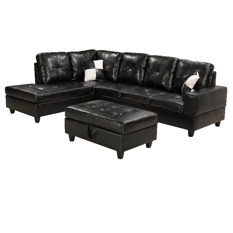 Faux Leather Sectional Sofa Woonkamer Sofa Set met opslag