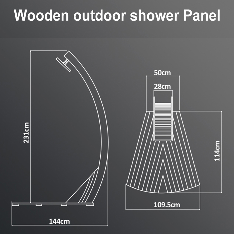 Outdoor douchepaneel CF5002, Houten buitendouchepaneel, Tuin douchepaneel, vrijstaande buitendouche