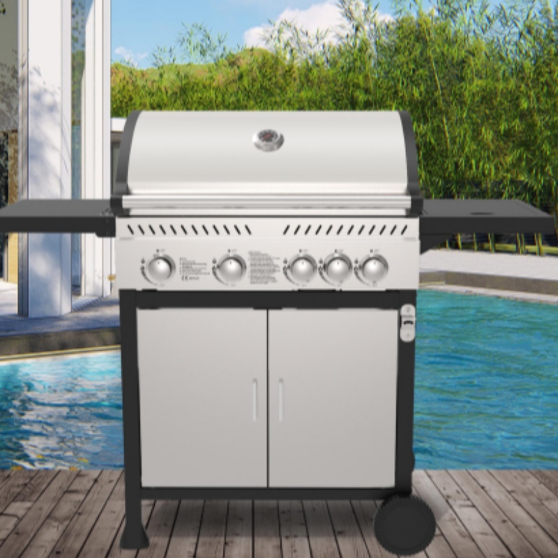 2022 Nieuwe Moderne Hoge kwaliteit Outdoor Tuin Grill Brander Gas Grills Met Trolley Rookloze Barbecue Grill
