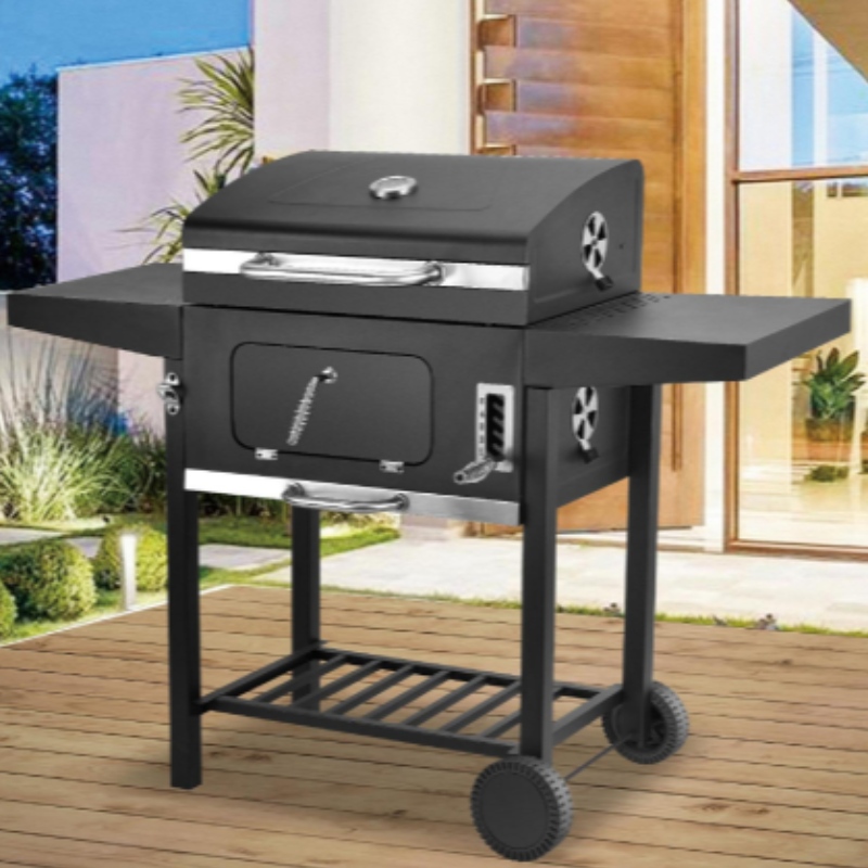 Moderne Commerciële Grote Draagbare Outdoor Houtskool Grill Achtertuin Party Grill met Planken