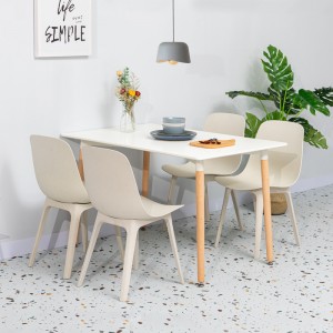 Factory Groothandel Moderne Plastic Gekleurde stoel Armloos Fixed Backrest Buiten Simple Lounge Plastic Dining Stoel