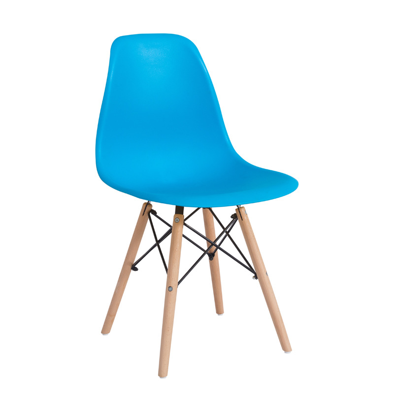 Uitstekend Noordse thuismeubilair Plastic lederen kussen houten tulp stoelen tropische eetkamerstoel met een gewatteerde Scandinave -stoel