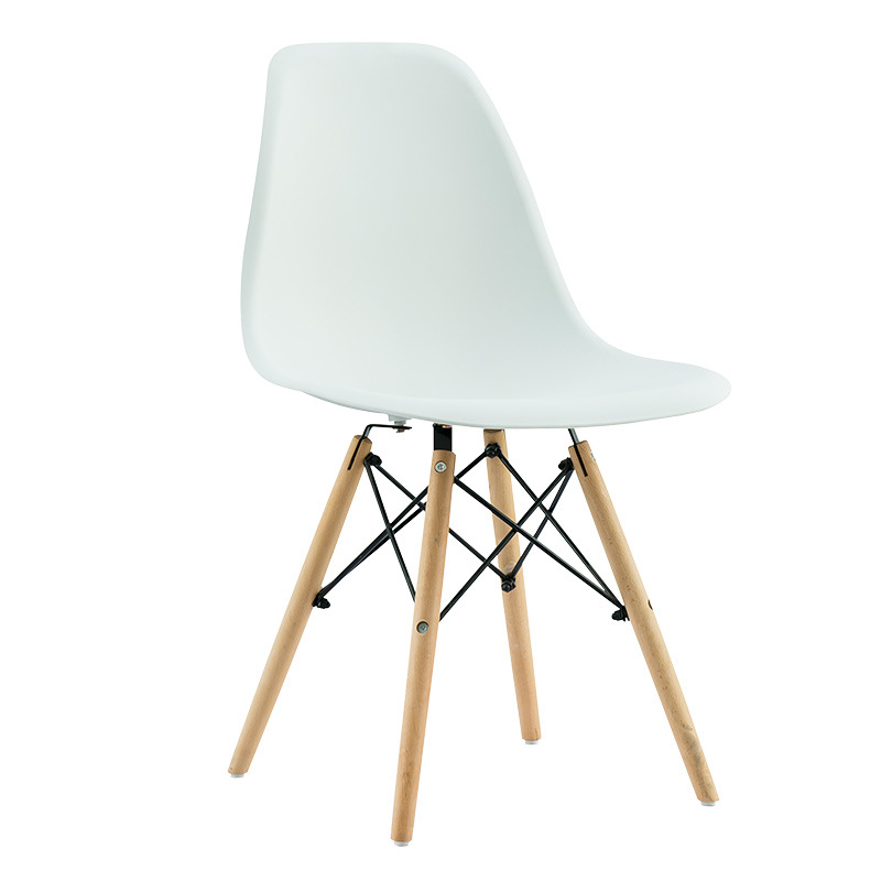 Uitstekend Noordse thuismeubilair Plastic lederen kussen houten tulp stoelen tropische eetkamerstoel met een gewatteerde Scandinave -stoel