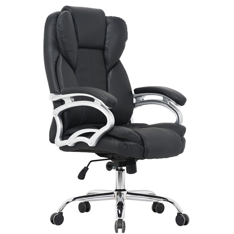 Verstelbare zwarte klassieke executive pu china kantoor lederen stoel luxe draaibaar Met armleuning hoge rug Pu leer