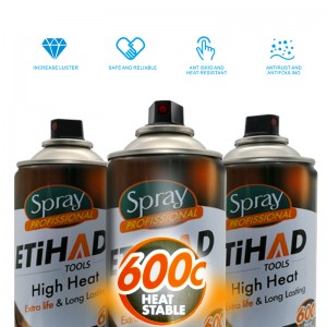 600 Celsius Hoge Temperatuur Zwarte en Zilveren Kleur Aerosol Spray Verf Hoge Hittebestendige Acryl Spray Verf voor Keuken BBQ