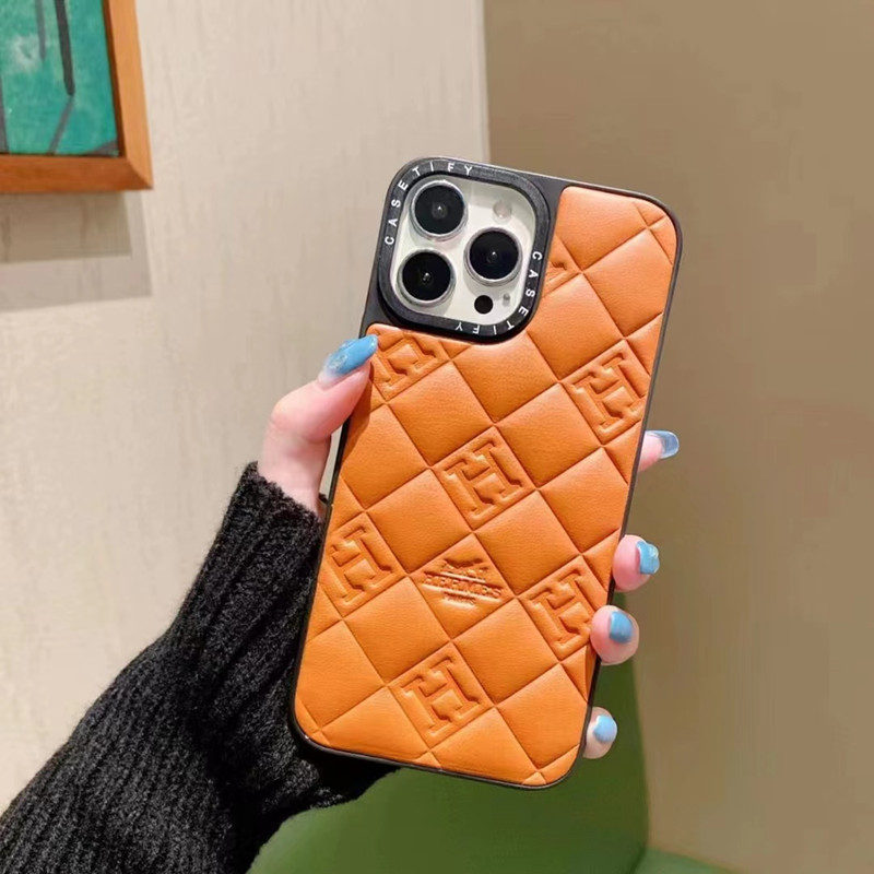 Sheepskin Personality Phone Case Geschikt voor Apple, Samsung, Huawei, Xiaomi en andere mobiele telefoons, iPhone14 Modieuze rooster Lingwen Telefoonbeschermend leren hoes, soft shell ontwerp rond, comfortabele handgevoel, goede valweerstand