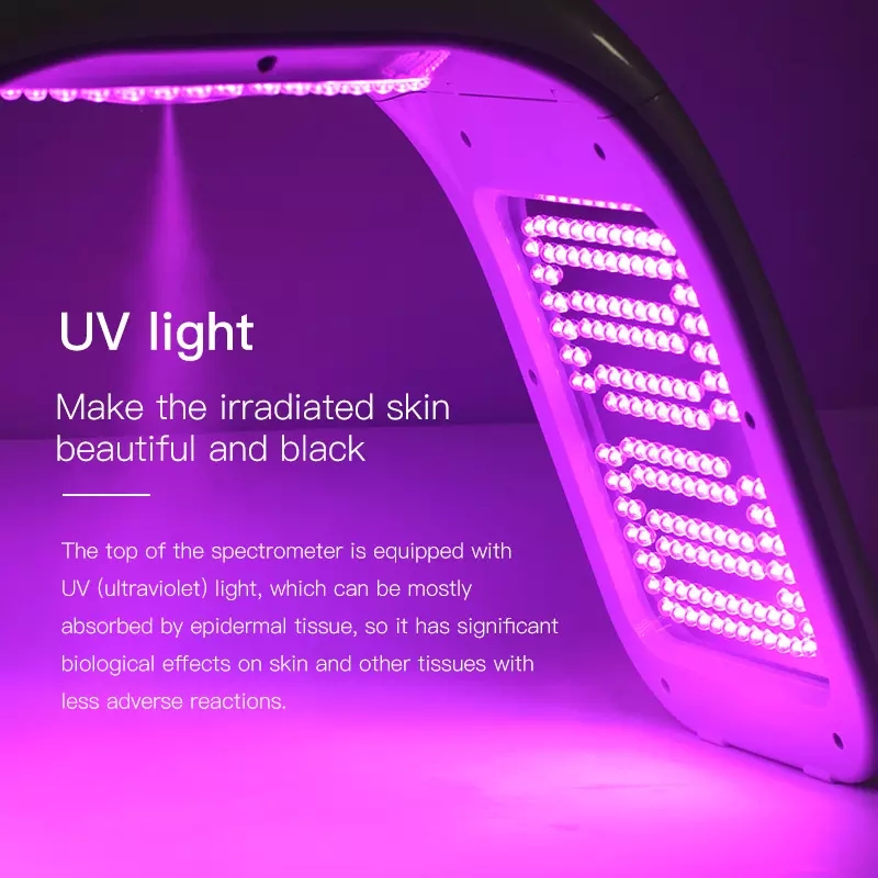 7 kleuren PDT LED LICHT 5D Collageen lichttherapie Gezichtsapparaat Machine voor huid Verjonging Acne Verwijderen, huidverstrakking, pigmentverwijdering, acnebehandeling, huidverjonging, rimpelverwijderingen.